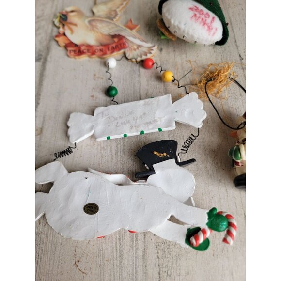 Let it snow Snowman bird variety ornament Xmas set - Picture 9 of 11